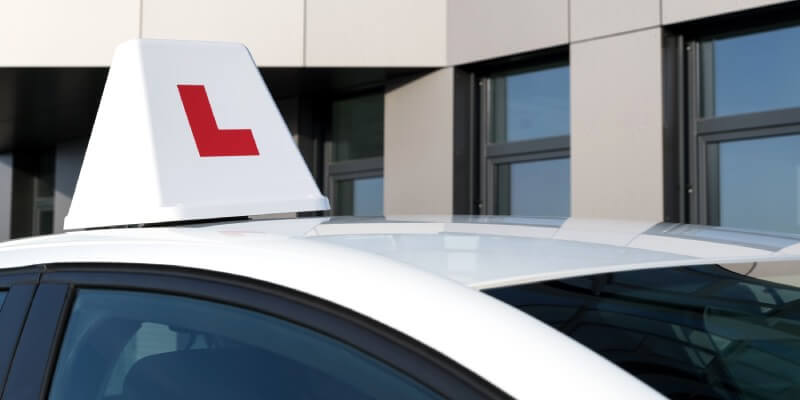 Learner roof box on the top of a car